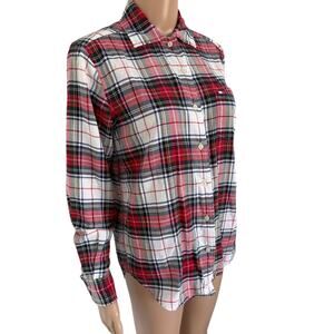 VTG Y2K Tommy Hilfiger Logo Flag Plaid Flannel Punk Shirt Button Down Blouse 4